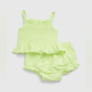 Baby Gap Smocked 2-Piece Set, Active Yellow, 6-12M